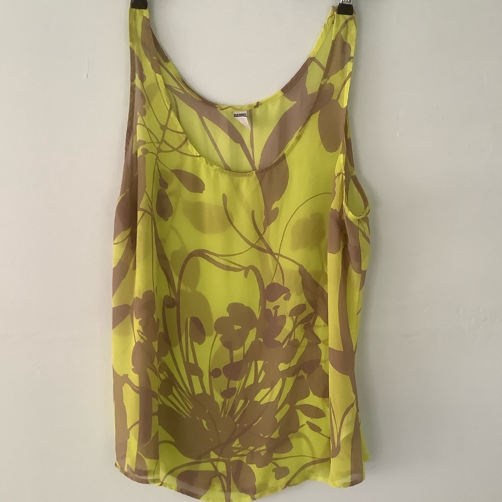 OLD NAVY floral print sheer tank top